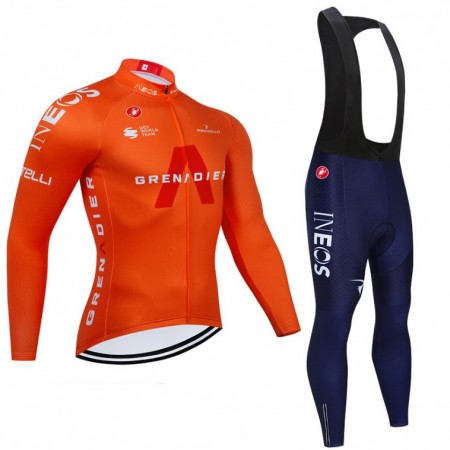 Set Fietsshirt Lange Mouw + Lange Koersbroek 2021 Ineos Grenadiers N002